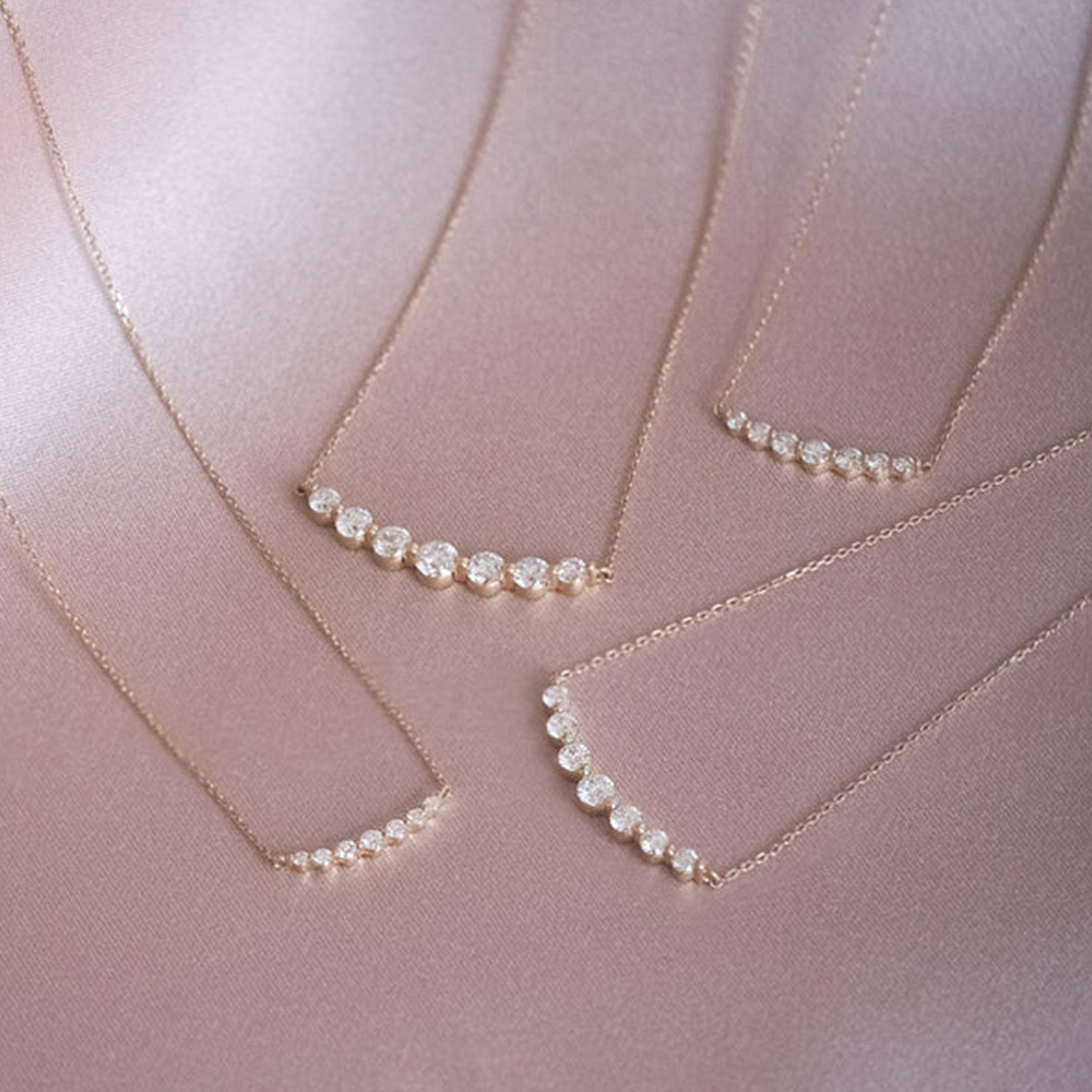 Fashion Round Sterling Silver Inlay Zircon Necklace 1 Piece