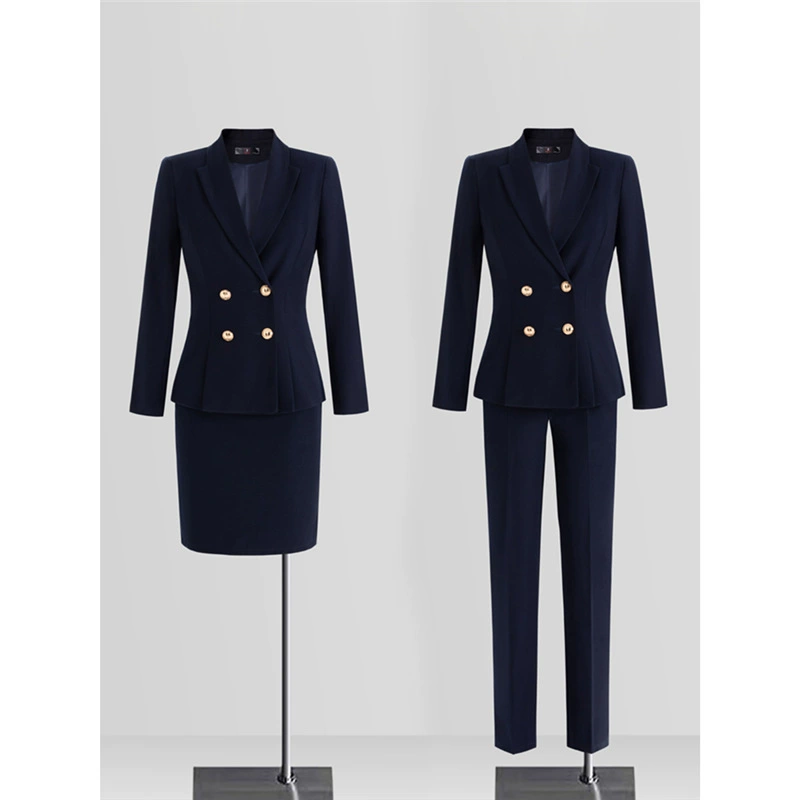 Темно-синий профессиональный пиджак для женщин, весна-осень 2025, новая рабочая одежда для юристов, официальная одежда для студентов колледжа, рабочая одежда для собеседований