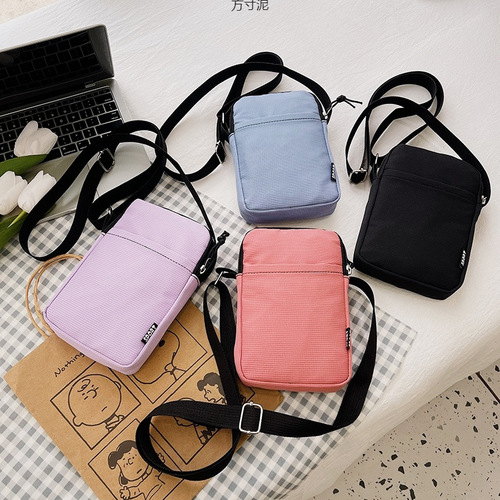 Women's Single Shoulder Bag, Sweet Crossbody Mini Small Bag, Korean Style, Versatile Zero Wallet, Vertical Handheld Canvas Factory