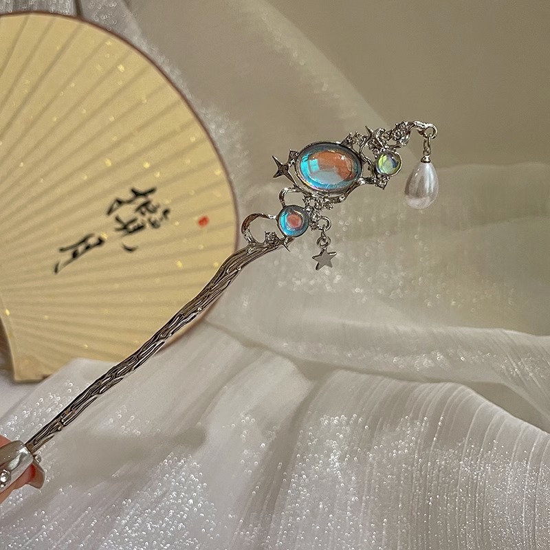 Horquilla de estilo antiguo nuevo estilo chino de alta gama Hanfu tocado estilo nacional borla horquilla paso a paso borla parte posterior de la cabeza horquilla hembra