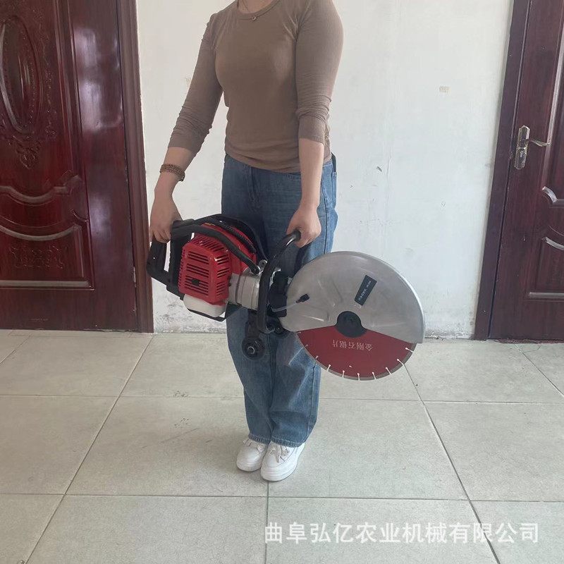 手提汽油切割锯路面墙体大功率救援消防锯刷双轮异向板材无齿锯