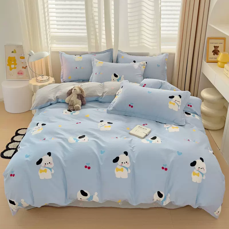 卡通四件套被套床上用品床单宿舍单人学生三件套北欧可爱被罩被单