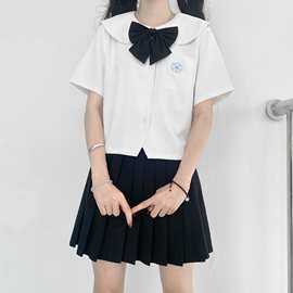 冬季学院女短袖棉中学校服水手服夏季白色英伦风jk制服