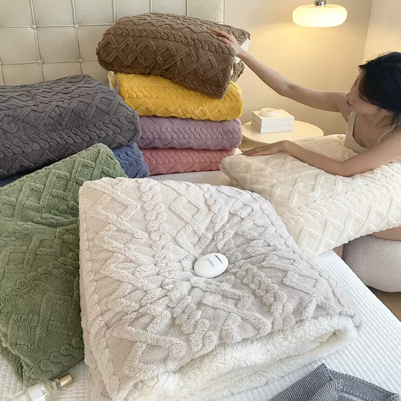 毛毯毯子绒毯羊羔绒毛毯午睡毯加厚冬季跨境毛毯复合亚马逊毛毯