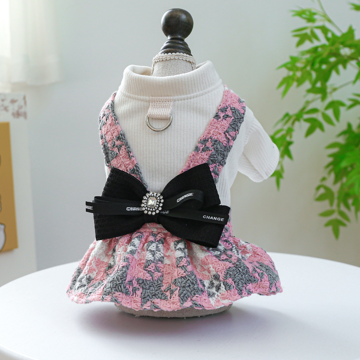 클래식 물떼새 격자 스커트