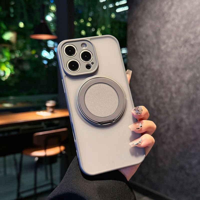 Apple 16ProMax 携帯電話ケース iPhone15対応 マット仕上げ 360°隠しスタンド 17p 磁気吸着 落下防止|undefined