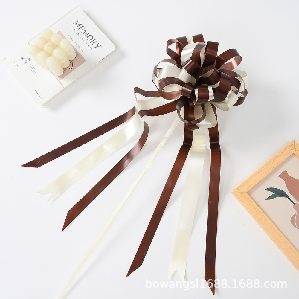 Flor tienda suministros gran perezoso tirar flor material de embalaje de dos colores arco flor bola boda coche mano tirar flor