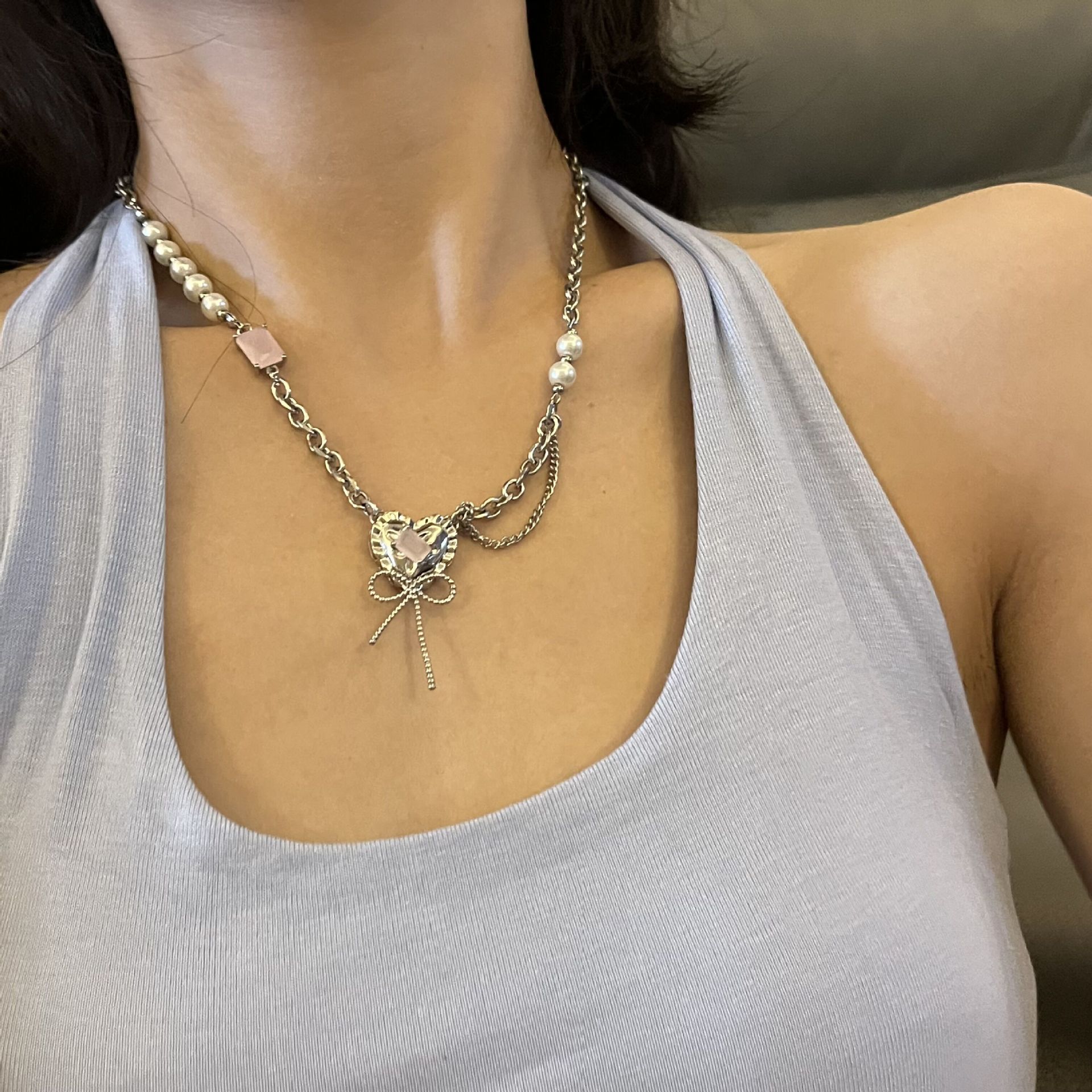 Fashion Heart Shape Alloy Inlay Rhinestones Womenu0027S Pendant Necklace