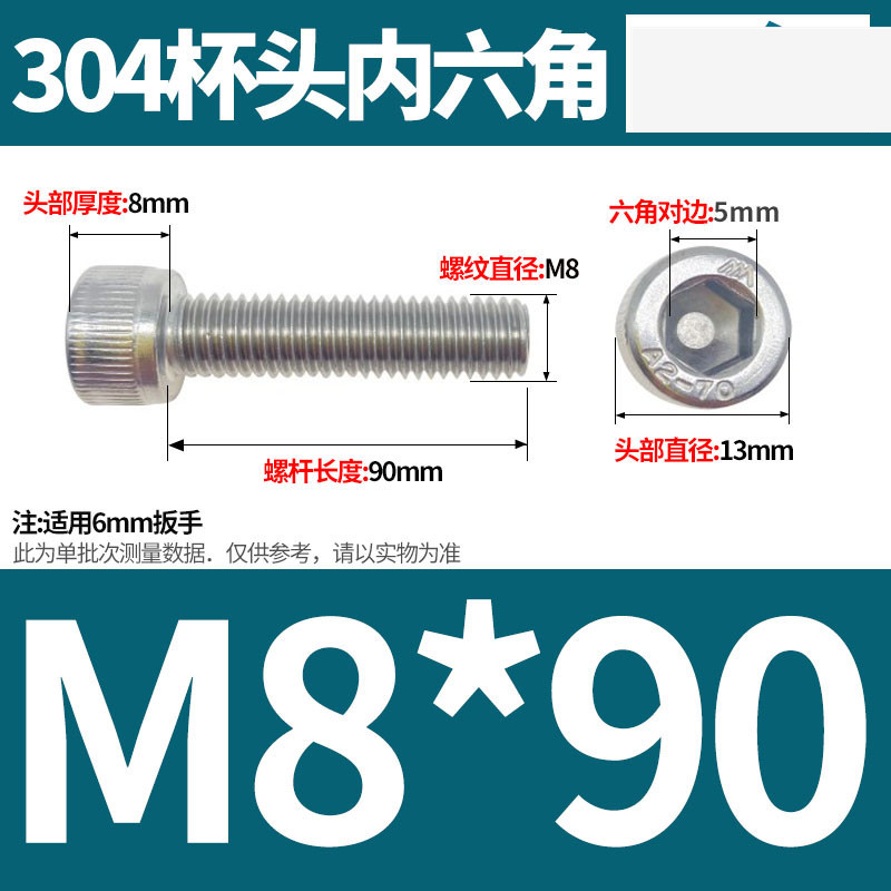 304ステンレス鋼六角穴付きネジカップヘッドDIN912円筒頭精密M1.4M1.6M2M2.5M3M4M5