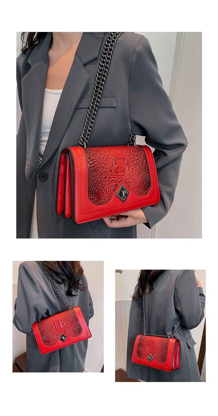 Crocodile Pattern Shoulder Bag For Women Large Capacity Luxury Handbag_voghion.com
