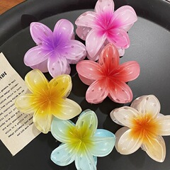超仙鸡蛋花朵大号抓夹女后脑勺盘发鲨鱼夹子头饰小众发饰跨境专供