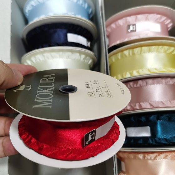 Japanese Trojan Ruffled Polyester Ribbon Headwear Hair Accessories Garment Decoration Accessories Ribbon