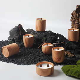 北欧简约陶瓷家用香薰蜡烛杯蜡烛空杯烛台摆件大豆蜡容器直筒