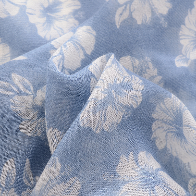 2021 nuevo color puro caqui azul impreso borla Toalla de playa flor artística algodón y lino siente bufanda de seda bufanda de mujer