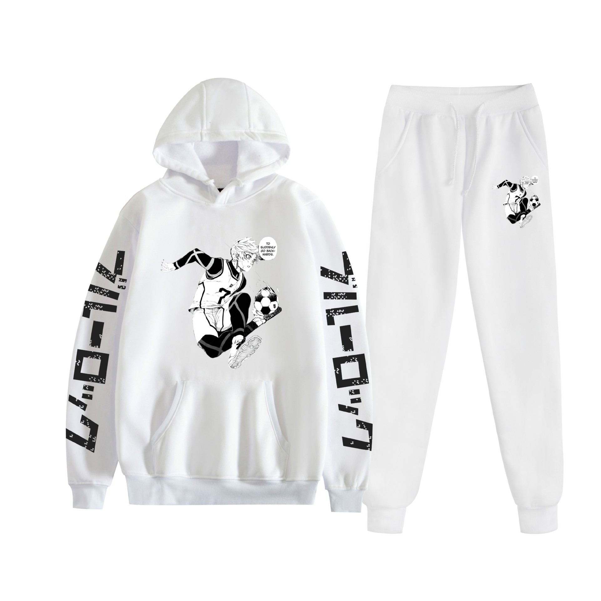 Cross-border BLUE LOCK prisión azul nuevo anime más terciopelo suelto traje de suéter con capucha para hombres y mujeres