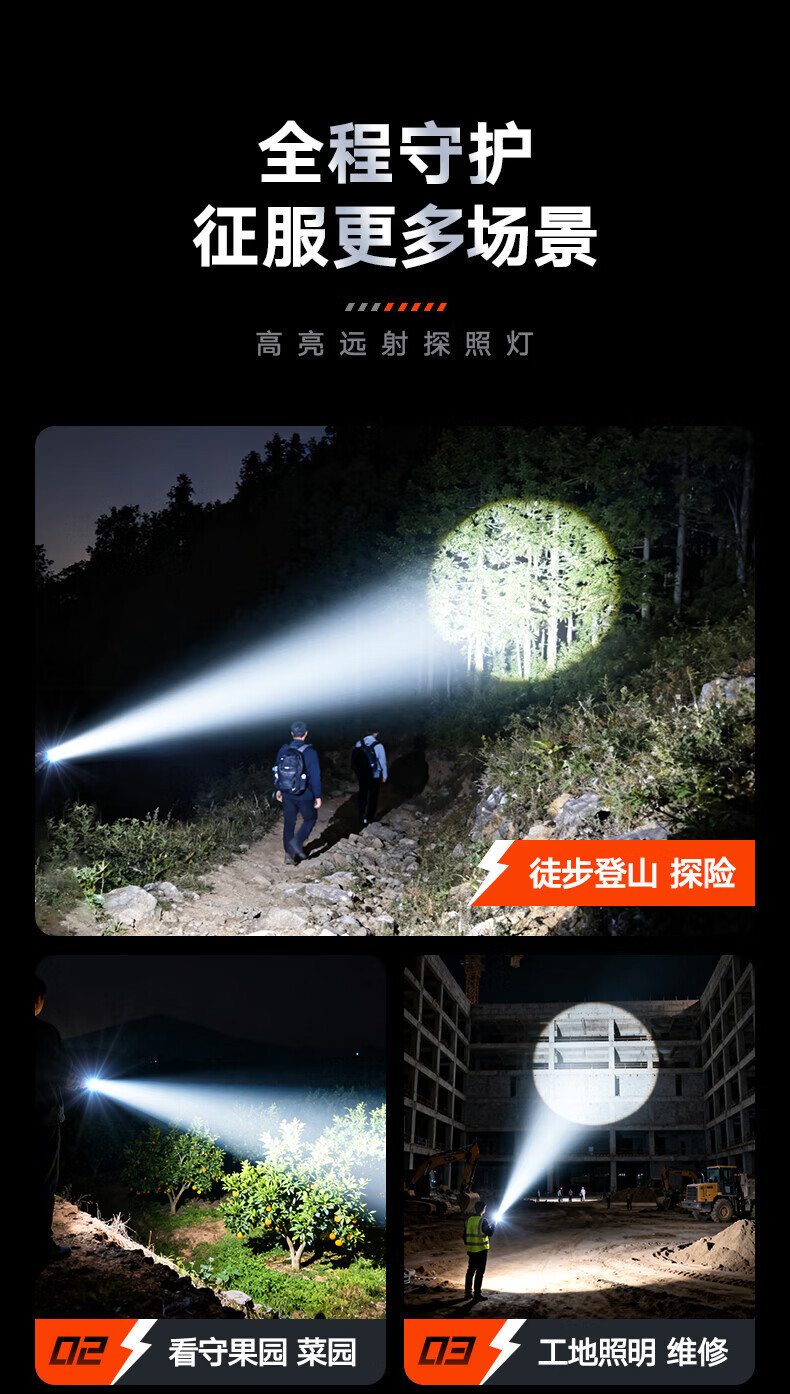 Philips Flashlight Strong Light Rechargeable Outdoor Sfl3101 Long-Range Handheld New High-Brightness Household Searchlight