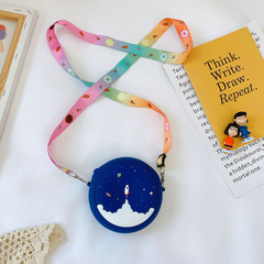 Rainbow Silicone Single Shoulder Crossbody Bag Children's Starry Circle Coin Card Case Cartoon Makeup Bag 2024 Spring New Arrival