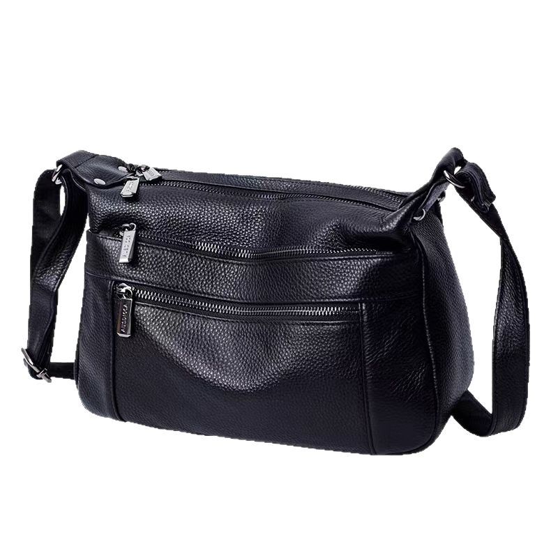 Fábrica transfronteriza de bolsos de cuero para mujeres operación directa de la primera capa de cuero de vaca hombro con bolsa de cuero suave de varios bolsillos bolsa de madre de gran capacidad