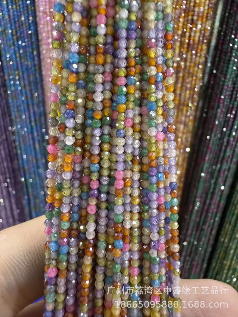 Manufacturer's Direct Sales of 2mm Round Beads, Semi-Finished DIY Loose Beads, Handmade Clothing Spacer Beads, Jewelry Accessories, Source Faceted Zircon