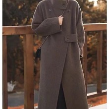 赫本风双面羊毛呢子大衣2023秋冬新款韩版高级感长款毛呢外套