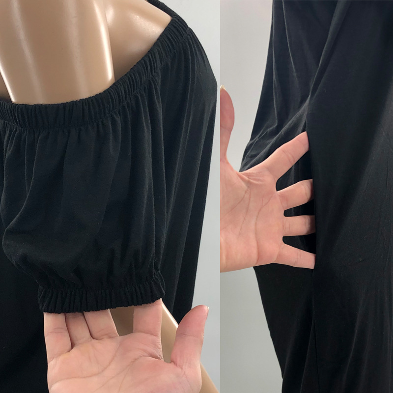 Ropa de mujer europea y americana 2022 nuevo mono color sólido suelto largo mono de manga corta mono de mujer verano