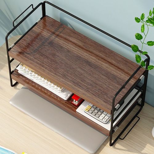 Simple bookshelf storage rack office desktop storage rack multi-layer wrought iron dining table desk organizer small shelf