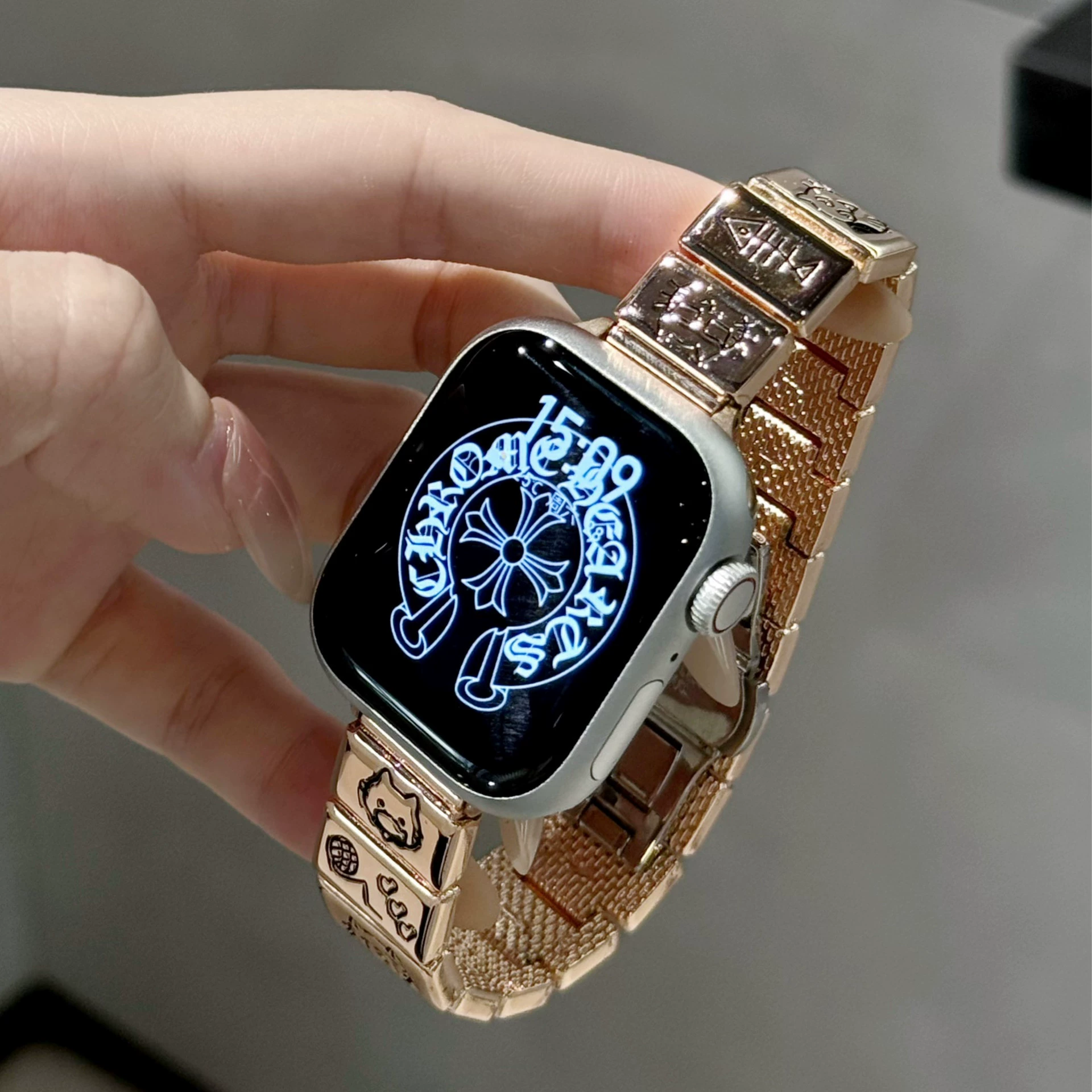 Новый металлический ремешок S10 с котятами для Apple Watch, 38/40/41 и 42/44/45/49 мм, в цветах