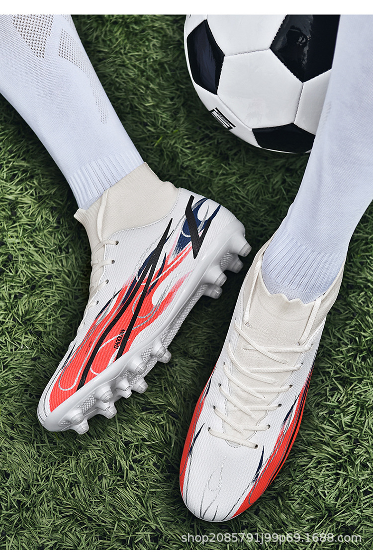 Scarpe da calcio alte transfrontaliere 46 di grandi dimensioni 47 AG unghie lunghe tf unghie rotte set di calzini da uomo e da donna_voghion.com