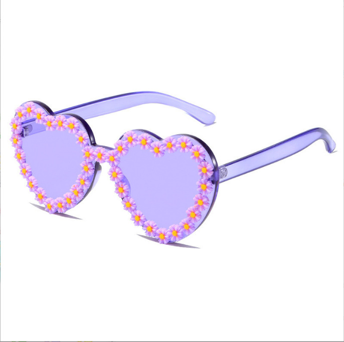 17g Weight Frameless Glasses Structure Sunglasses Classification Fashion Heart Shape PC UV400 Protection Special-Shaped Mirror Frameless Women's Sunglasses