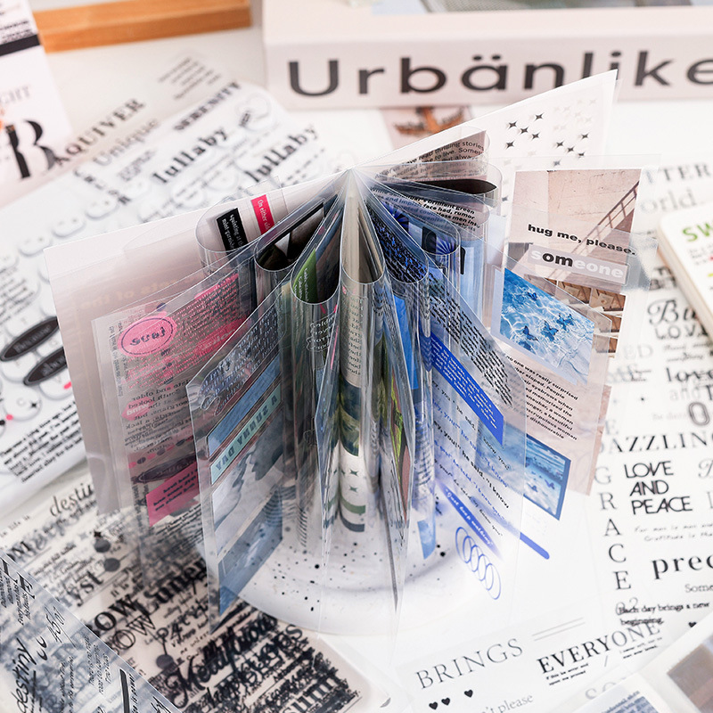 Star Note pegatinas transparentes impermeables para mascotas, pegatinas de diario, pegatinas de retro transfronterizas, pegatinas de material inglés