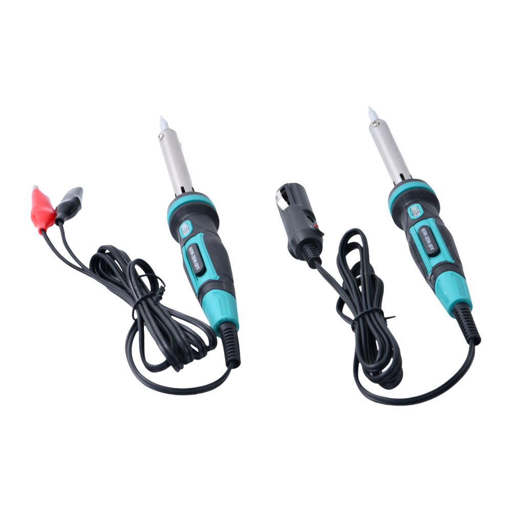 专业级12V可调节30W/60W切换设计双包套手柄电烙铁带点烟器插头，