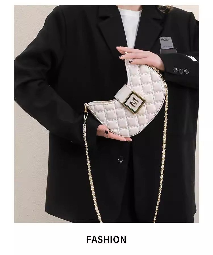 Advanced feeling for women 2023 new fashion Lingge single shoulder underarm bag versatile niche texture chain_voghion.com