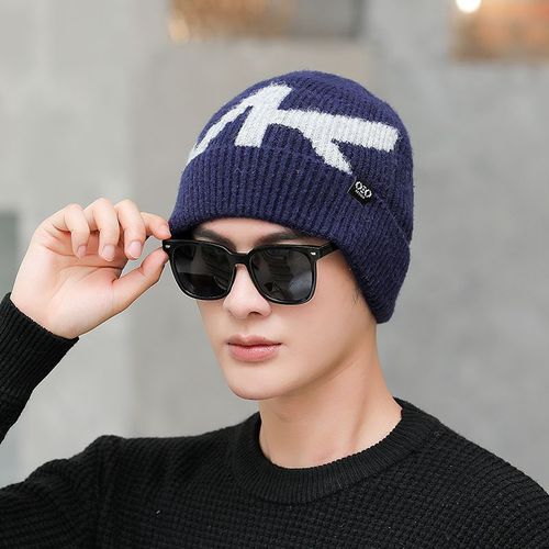 Woolen Hat for Men - Winter Warmth, Fleece Lined, Korean Style, Trendy and Fashionable Knitted Hat - Simple Color, Outdoor Warm Cold Hat