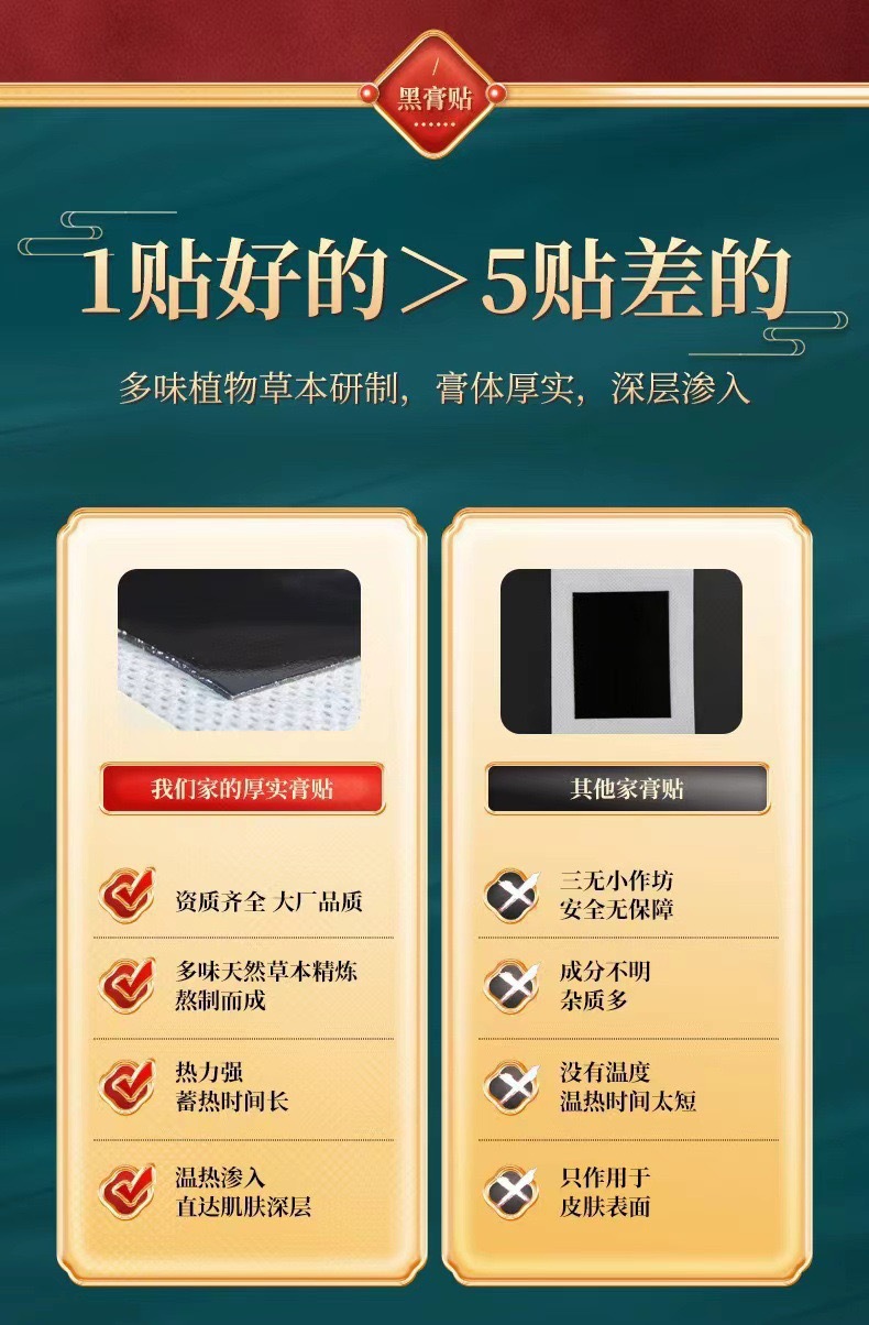 Self-Heating Ginger Moxibustion Patch for Neck Shoulder Waist and Legs 10 Patches Per Bag in use