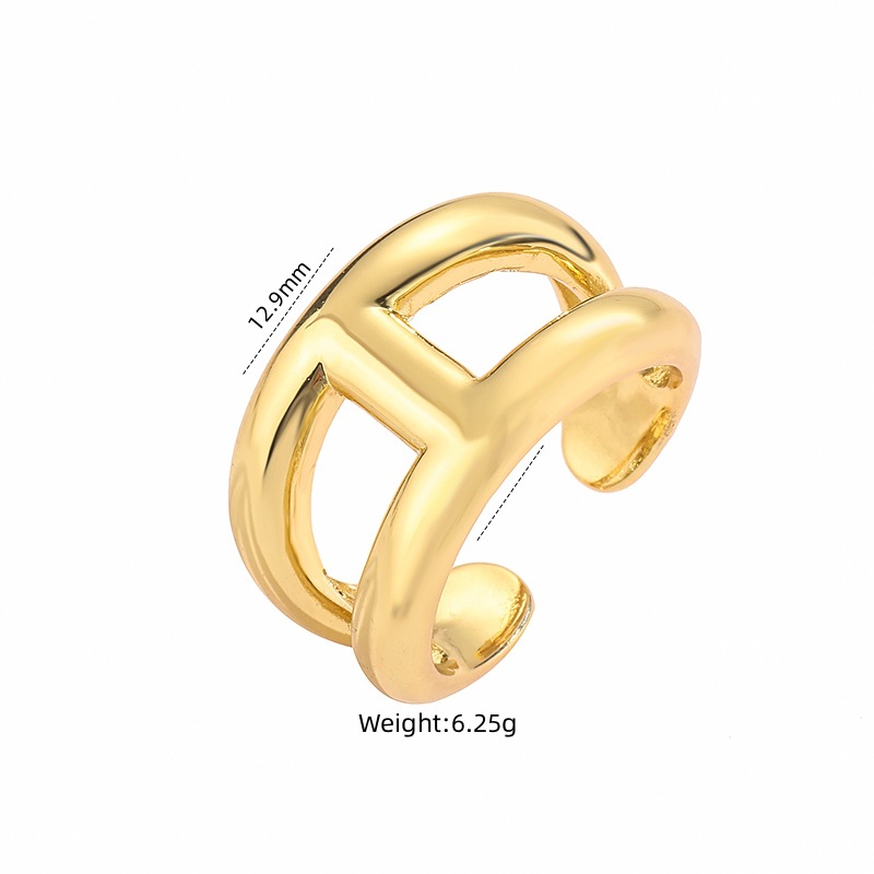4g Weight Open Rings Classification Adjustable Ring Size 1 Piece Quantity Daily Occasion Copper Material Geometric, Solid Color, Knot Pattern Women's Gender Retro Style Copper Geometric Solid Color Knot Open Rings 6