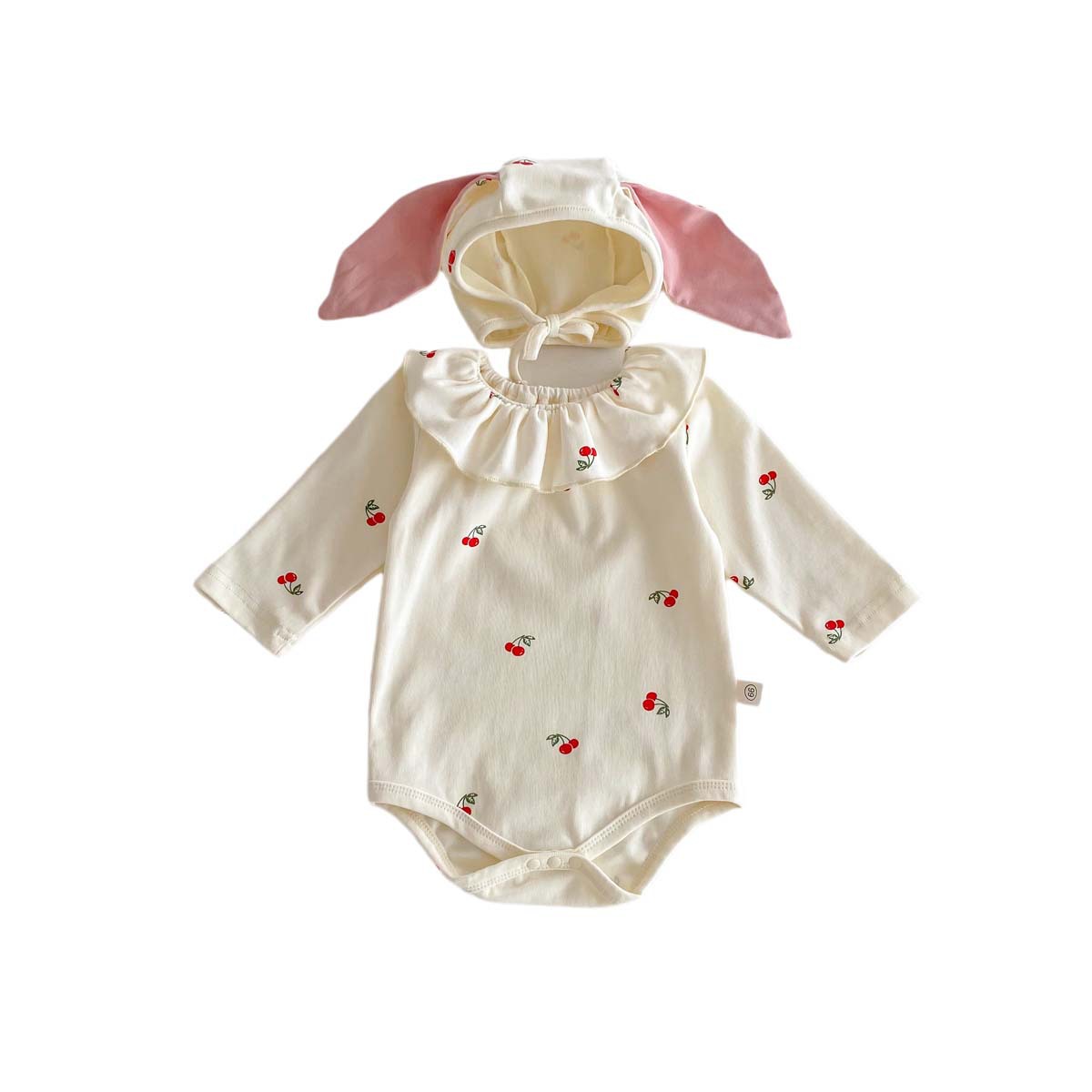 Ropa de otoño para bebé, estilo coreano, pelele para recién nacida, mono de princesa para bebé, pelele de luna llena, traje de gateo con estampado de cerezas