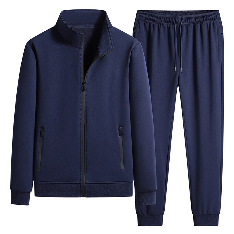 Trajes deportivos de algodón transfronterizo, cardigans de dos piezas, trajes deportivos de mediana edad, cuello de padre, suéter para hombres. image 5