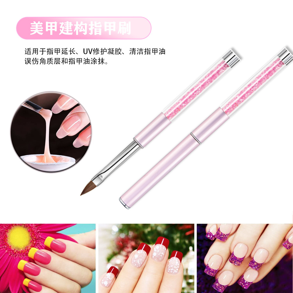 Lápiz de tallado de cristal de nylon cabello rosa acrílico tubo de perforación cubierta de metal adecuado para tallado dibujos animados lápiz de cristal