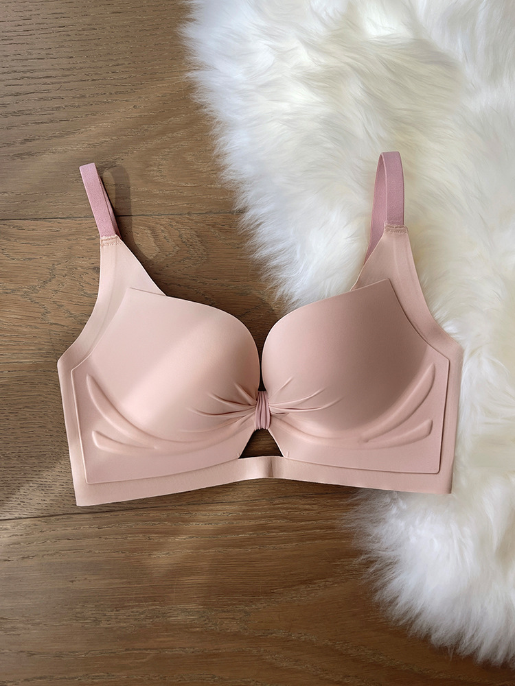 La ropa interior de las mujeres empuja hacia arriba el pecho pequeño sujetador de pecho plano pecho ajustable anti-flacidez soporte superior sujetador de las mujeres sin costuras 8821