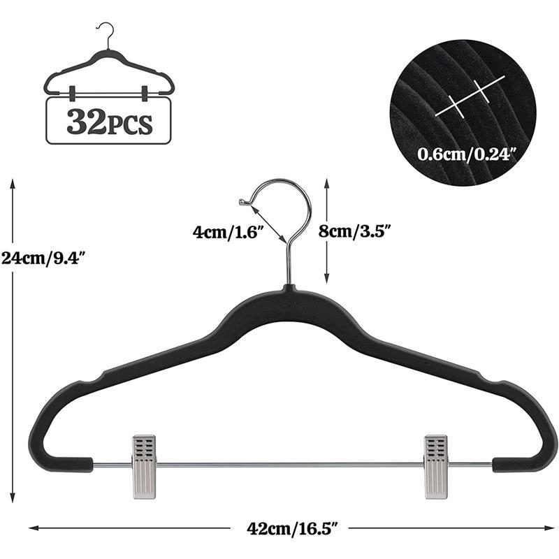 percha de ropa con clip de flocado percha de pantalones percha de ropa antideslizante para ahorrar espacio percha de ropa tienda de ropa trajes chaqueta de ropa