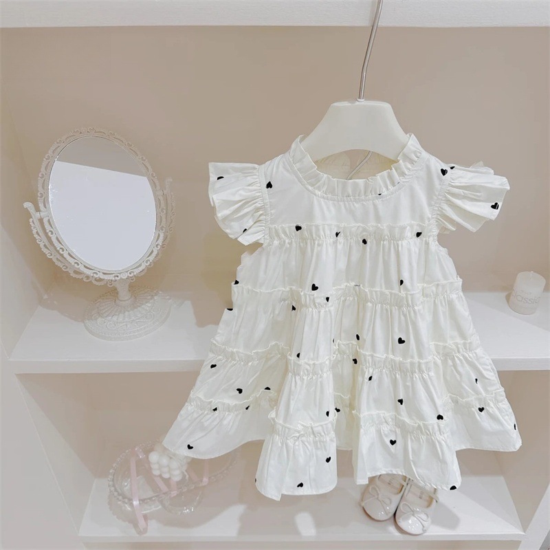 Xianning siete vestidos de princesa de estilo occidental para niños vestidos de manga corta para niños vestidos de playa coreanos vestidos de verano para niñas nuevas