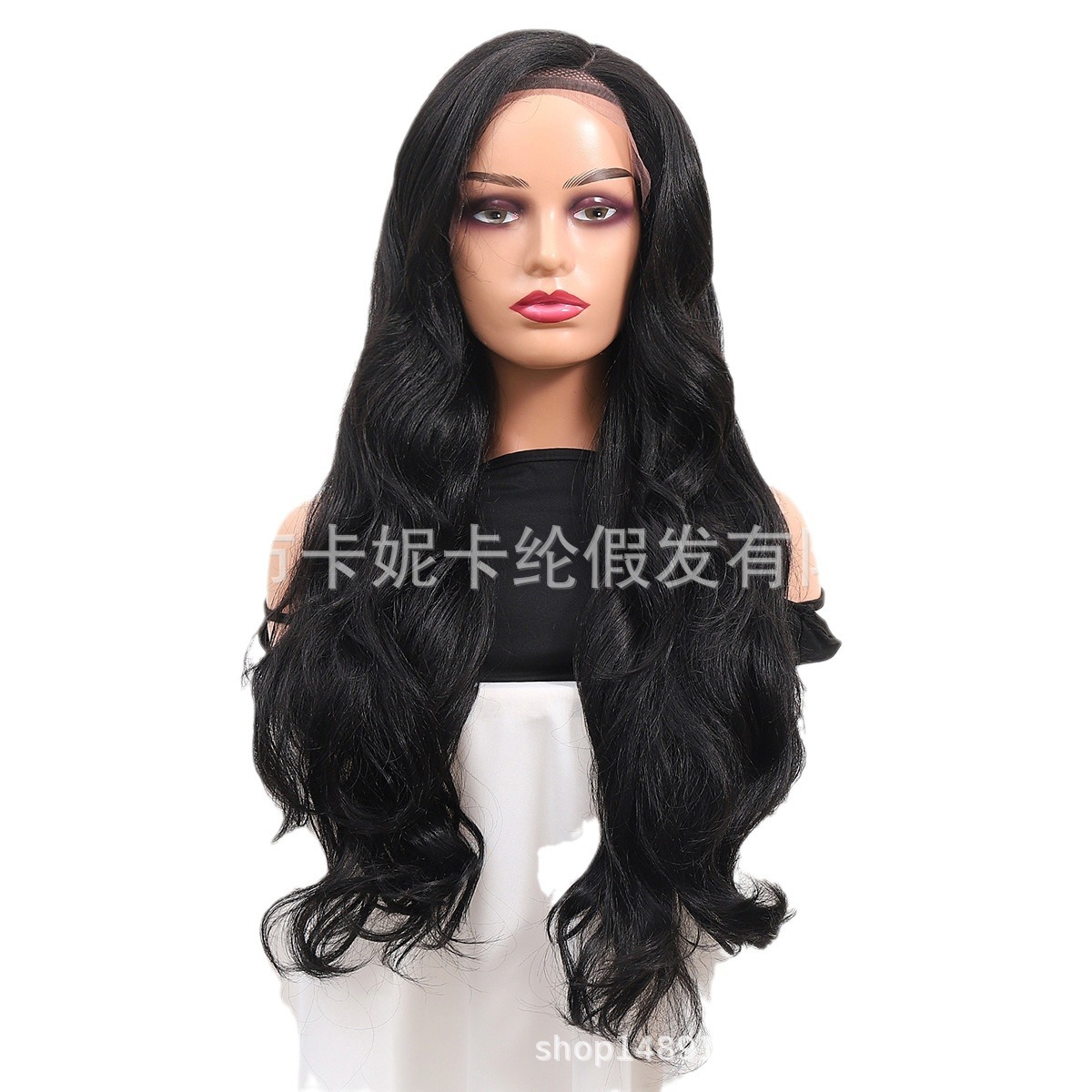 NEWLOOK nueva peluca larga transfronteriza europea y americana, casco de encaje de seda de cabello real