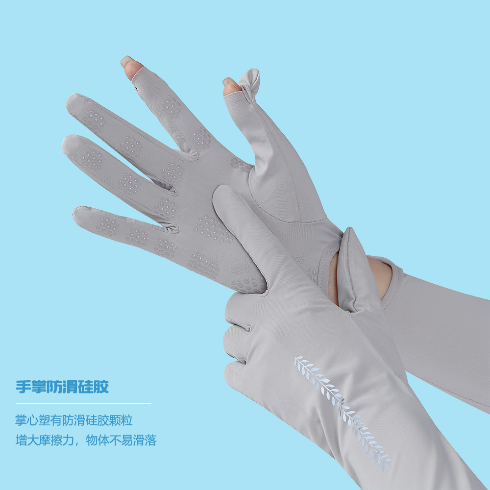 Manga de hielo de protección solar manga de brazo transpirable estilo coreano para mujer conducción al aire libre Protección UV manga alargada de seda de hielo de verano