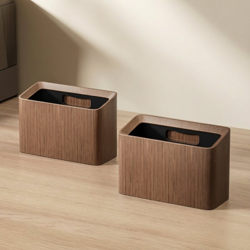 Walnut Bedroom Coffee Table Household Desktop Small Trash Can Mini small size Car Table Sanitary Storage