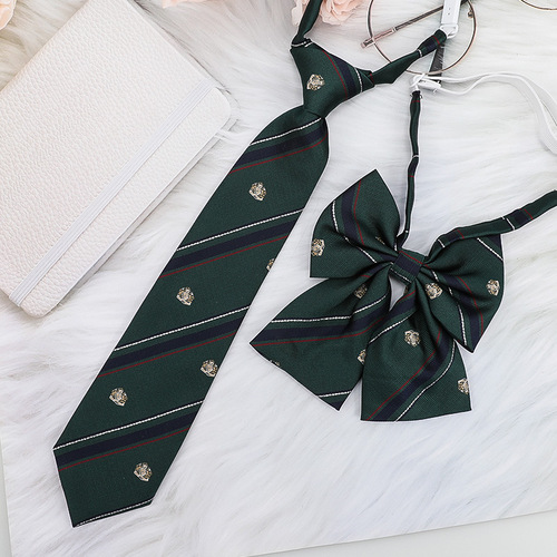 JK small collar with flower girl student summer bow tie Japanese style DK college style graduation free shirt couple decoration