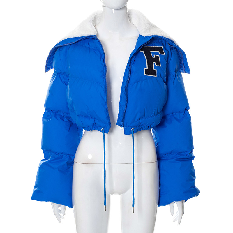 Abbigliamento donna bavero patch ricamo manica lunga cardigan coulisse dolce strada colpo pane vestiti_voghion.com