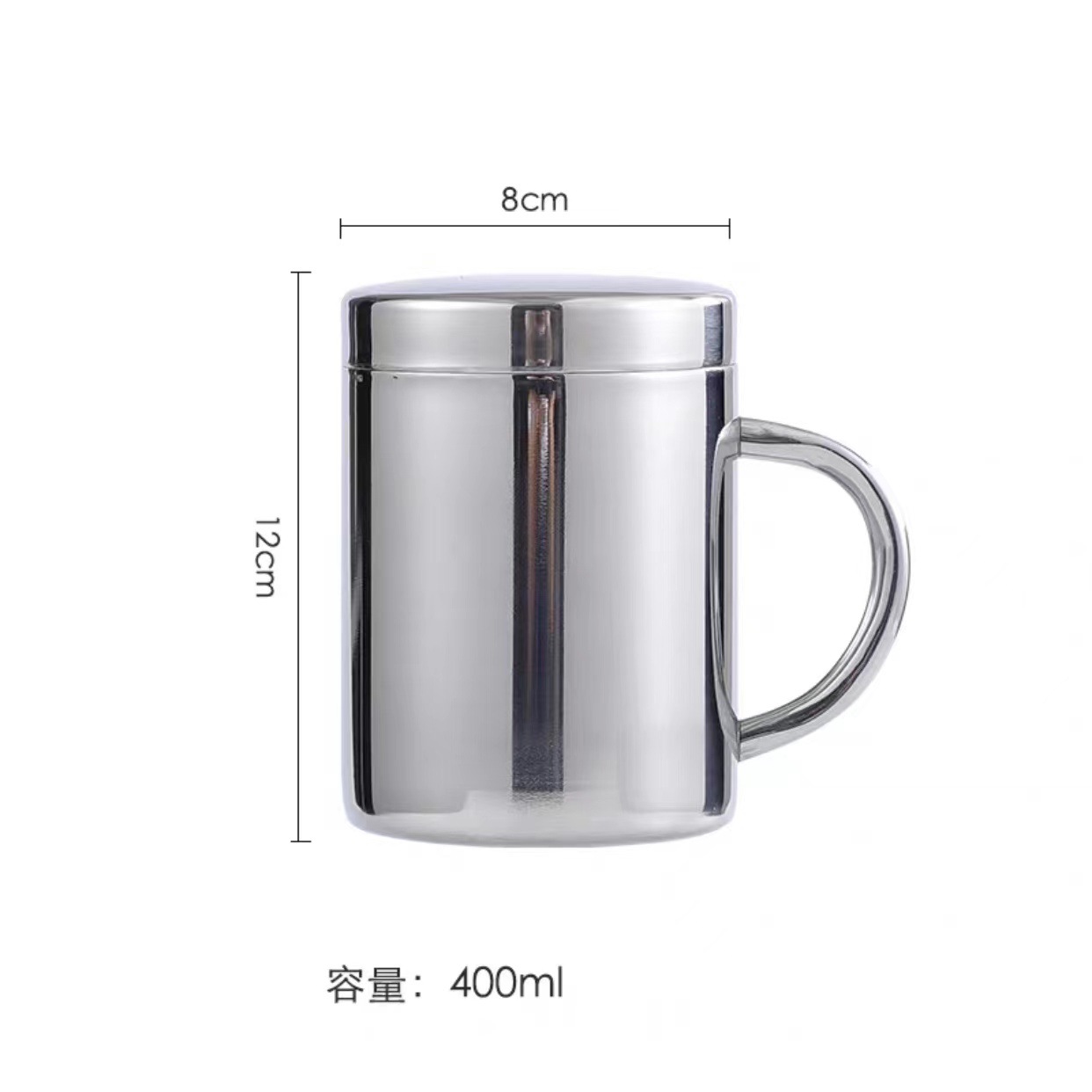 304 acero inoxidable de doble capa taza de agua aislante taza de boca de niños taza con tapa taza doméstica taza de comedor de jardín de infantes