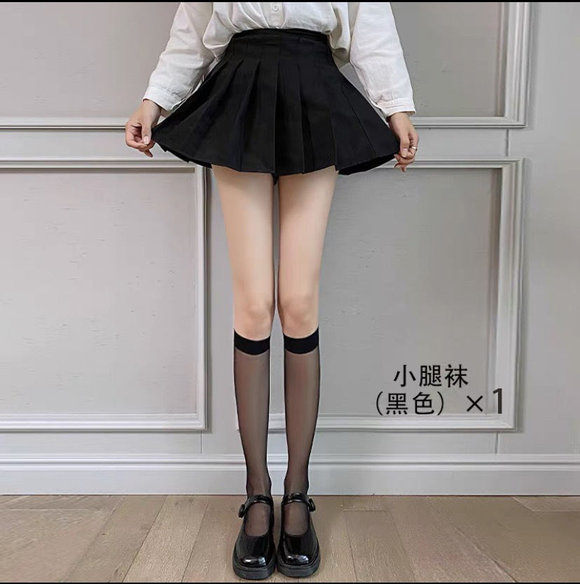 Calcetines becerro negro transparente