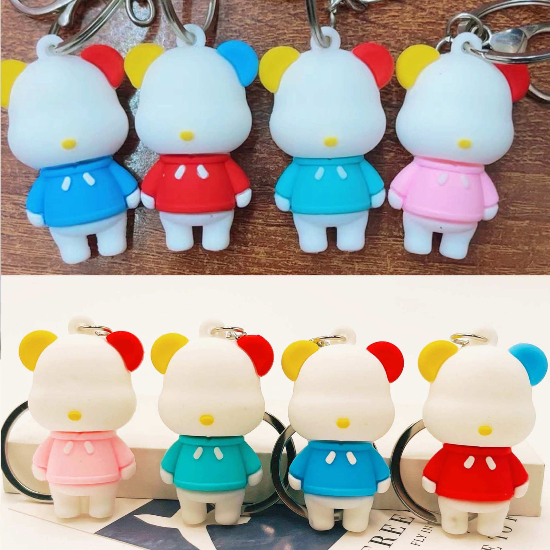 Cross-border New Cartoon Nordic Violence Bear Couple Keychain Christmas Small Pendant Push Gift Toys Wholesale