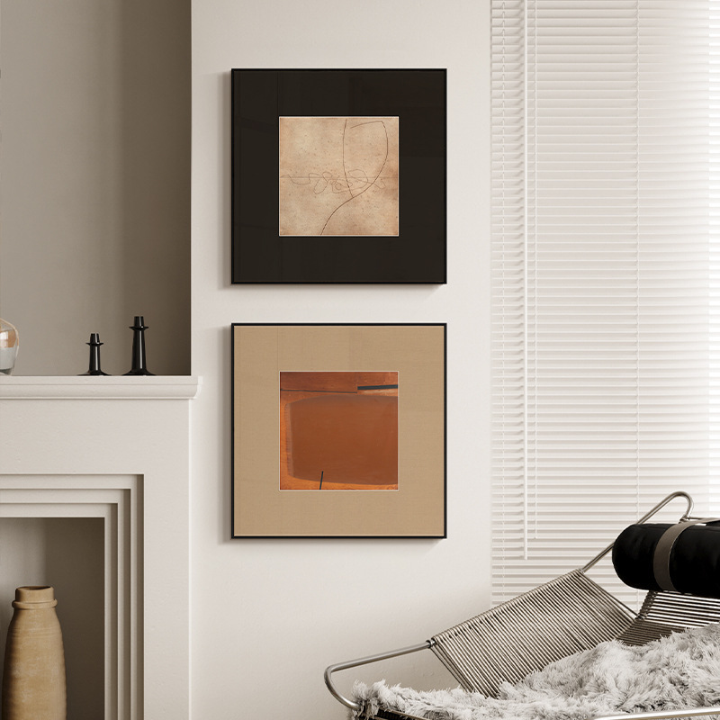 Cream Antique Abstract Simple Art Niche Hanging Painting Black Style Quiet Style High-grade Homestay Decorative Painting